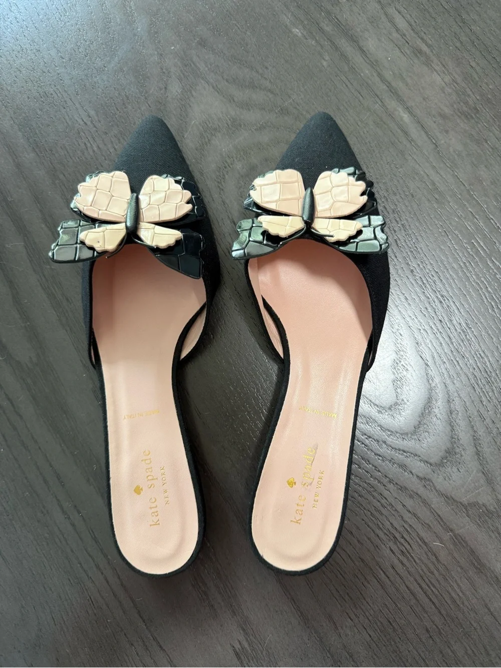 Kate Spade‎ New York Women's Blossom Black Canvas Mule Size 10 M - Picture 3 of 8